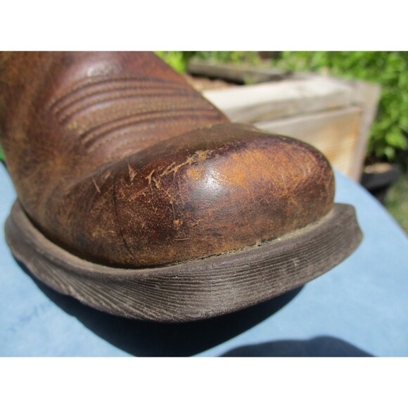 Ariat Rambler Bomber Cowboy Boots Men 8.5 D Brown Leather Square Toe Western - Picture 7 of 16